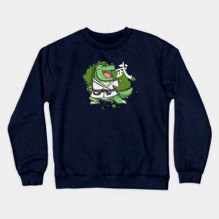 Cute Martial Art Dinosaur Tyrannosaurus Rex Displaying some incredible kung fu and Punches Crewneck Sweatshirt